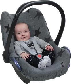 Dooky Seat Cover 0+ Autostoel Hoes - Grey Star -Kinderwagens Winkel 1014x1200