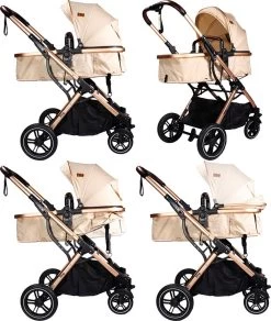 Ding Juna Kinderwagen 3 In 1 - Beige/Rose - Combi Kinderwagen Incl. Autostoel -Kinderwagens Winkel 1016x1200 11