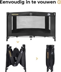 Deryan Believer Campingbedje - 120x60cm - Zwart -Kinderwagens Winkel 1018x1200 7