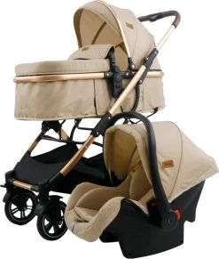 Ding Juna Kinderwagen 3 In 1 - Beige/Rose - Combi Kinderwagen Incl. Autostoel -Kinderwagens Winkel 1019x1200 5