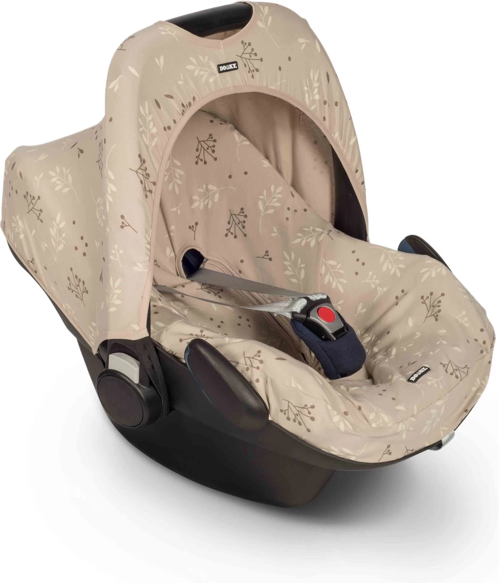 Dooky Seat Cover 0+ Autostoelhoes - Romantic Leaves Beige 2 Dooky Seat Cover 0+ Autostoelhoes - Romantic Leaves Beige - Afbeelding 2