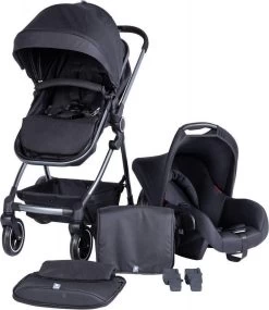 Puck Stroller 3 In 1 Max Zwart Met Frame Antra Incl Autostoel/Adapter/Mamabag -Kinderwagens Winkel 1039x1200 2
