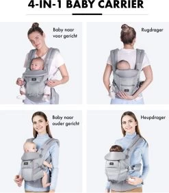 Deryan Ergonomische Draagzak - Buikdrager 4-in-1 Grijs -Kinderwagens Winkel 1052x1200 6