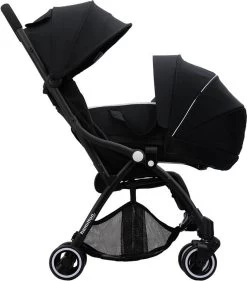 Hamilton By Yoop S1 Plus Buggy Met Monteerbare Premium Wieg – Nieuwer En Hoger 2023 Model - Stroller Met One Hand Folding Technologie – Zwart/Antraciet - Licht, Verstelbaar, Wendbaar - Geschikt Van 0 Maanden Tot 4 Jaar -Kinderwagens Winkel 1055x1200