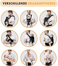 Deryan Pack Luxe Ergonomische Draagzak - Babydrager + Opbergvakjes - Zwart -Kinderwagens Winkel 1057x1200 2