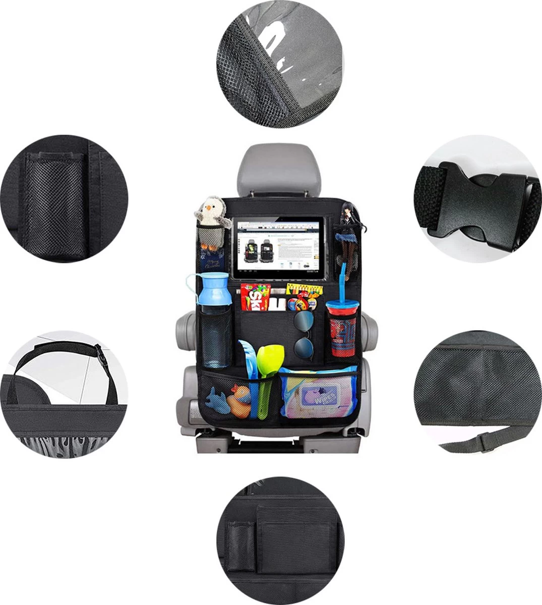 Merkloos Autostoel Organizer De Luxe, Auto Organizer Voor Baby En Kinderen, Met Tablethouder Voor O.a. IPad 2 Merkloos Autostoel Organizer De Luxe, Auto Organizer Voor Baby En Kinderen, Met Tablethouder Voor O.a. IPad - Afbeelding 2