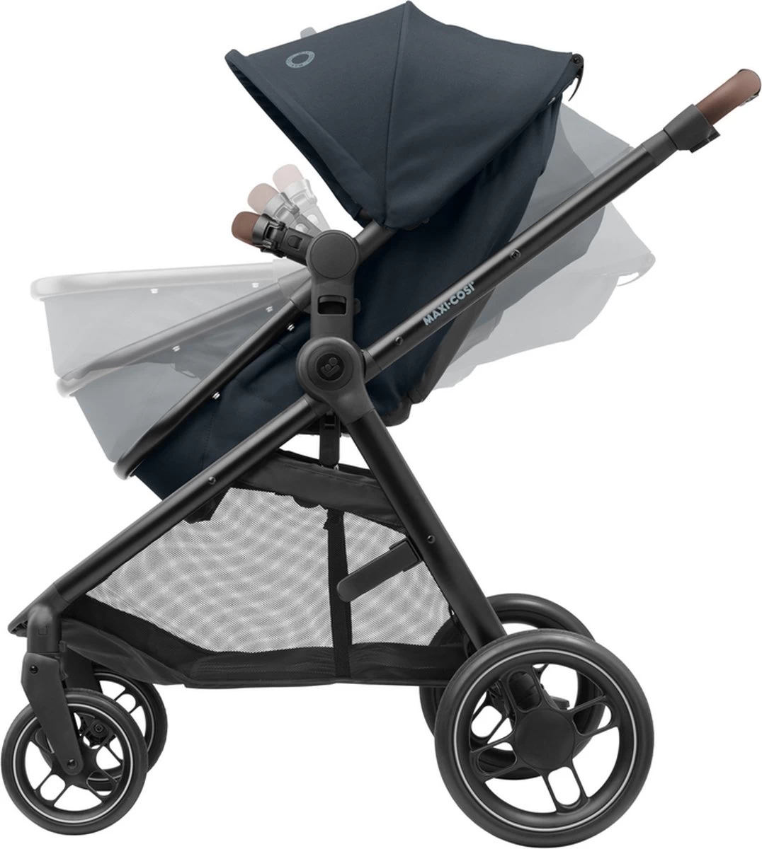Maxi-Cosi Zelia³ Kinderwagen - Essential Graphite (zwart Frame + Bruin Leer) 6 Maxi-Cosi Zelia³ Kinderwagen - Essential Graphite (zwart Frame + Bruin Leer) - Afbeelding 6