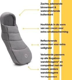 Bugaboo Voetenzak Grey Melange -Kinderwagens Winkel 1091x1200 4