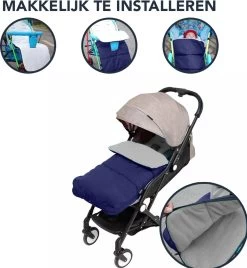 Achaté Voetenzak - Voor Kinderwagen Of Stoeltje – Baby Slaapzak - Autostoel - Donkerblauw -Kinderwagens Winkel 1104x1200 3