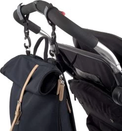 LÄSSIG Luiertas Rolltop Backpack Rugzak Incl Verschoningsmatje - Nacht Blauw -Kinderwagens Winkel 1119x1200 3