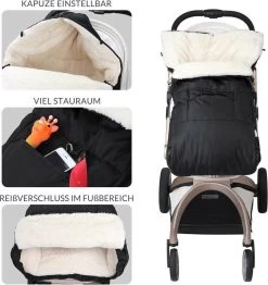 Monzana Kinderwagen Voetenzak Zwart | Teddy | Maxi-Cosi -Kinderwagens Winkel 1133x1200 5