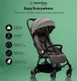 Hamilton By Yoop X1 Plus Buggy – Nieuw, Hoger, Uitgebreider 2023 Model – Premium Stroller Met One Hand Folding Technologie – Grijs – Lichte, Verstelbare En Wendbare Kinderwagen Met Vele Gemakken -Kinderwagens Winkel 1140x1200 3