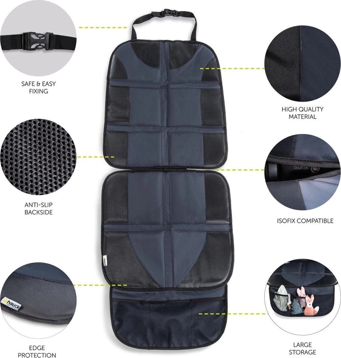 Hauck Sit On Me Deluxe Autostoelbeschermer - Black 11 Hauck Sit On Me Deluxe Autostoelbeschermer - Black - Afbeelding 11