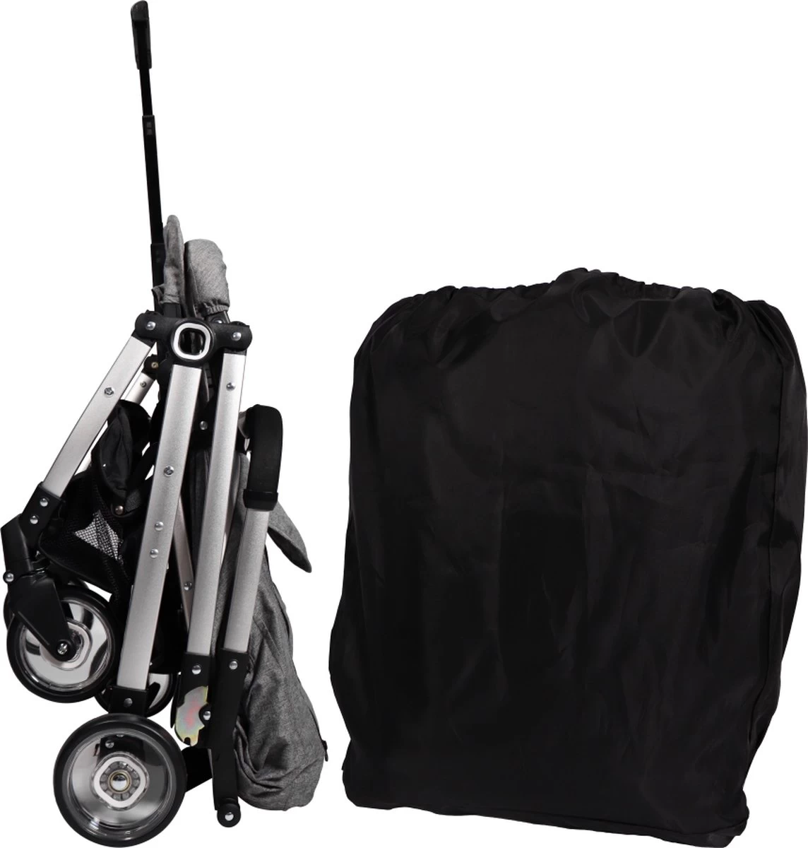 Ding Vivo Wandelwagen - Grijs/Zilver - Inklapbare Buggy - Inclusief Boodschappenmandje En Zonnekap 6 Ding Vivo Wandelwagen - Grijs/Zilver - Inklapbare Buggy - Inclusief Boodschappenmandje En Zonnekap - Afbeelding 6