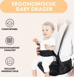 Deryan Pack Light Luxe Heupdrager - Ergonomische Draagzak + Opbergvakjes Zwart -Kinderwagens Winkel 1146x1200 12