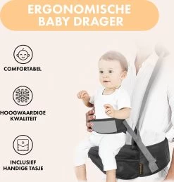 Deryan Pack Light Luxe Heupdrager - Ergonomische Draagzak + Opbergvakjes Grijs -Kinderwagens Winkel 1146x1200 14