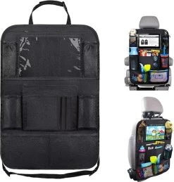 Merkloos Autostoel Organizer – Met Tablethouder – Stevig - Universeel – Zwart