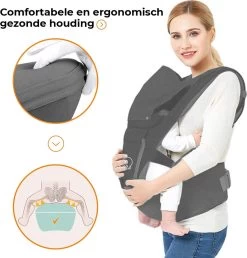 Deryan Pack Luxe Ergonomische Draagzak Babydrager + Opbergvakjes Grijs -Kinderwagens Winkel 1147x1200 6