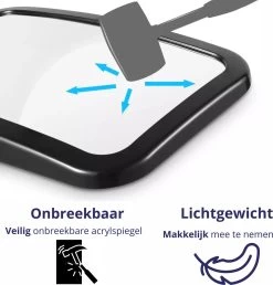 Nelbar Autospiegel Baby Verstelbaar – Achteruitkijkspiegel – Drempelproef – Baby Spiegel Auto Achterbank – Achteruitkijk Spiegel – 360 Graden Verstelbaar – XL Formaat -Kinderwagens Winkel 1148x1200