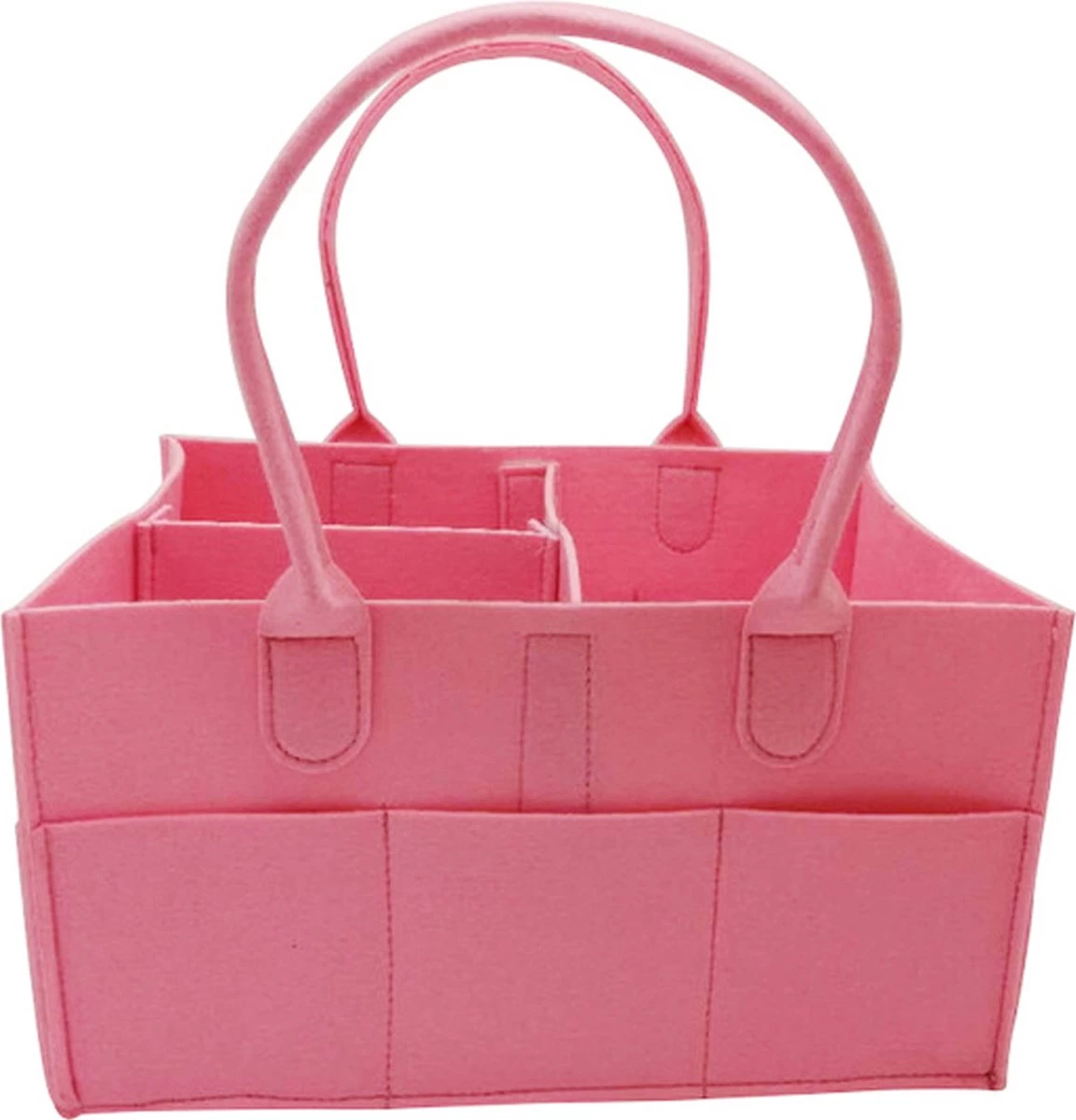 Merkloos Luiertas Vilt - Roze - Vilt - 32 X 22 X 19 Cm - Luier Organizer - Draagbare Organiser Met Handige Vakken - Verzorgingstas 5 Merkloos Luiertas Vilt - Roze - Vilt - 32 X 22 X 19 Cm - Luier Organizer - Draagbare Organiser Met Handige Vakken - Verzorgingstas - Afbeelding 5