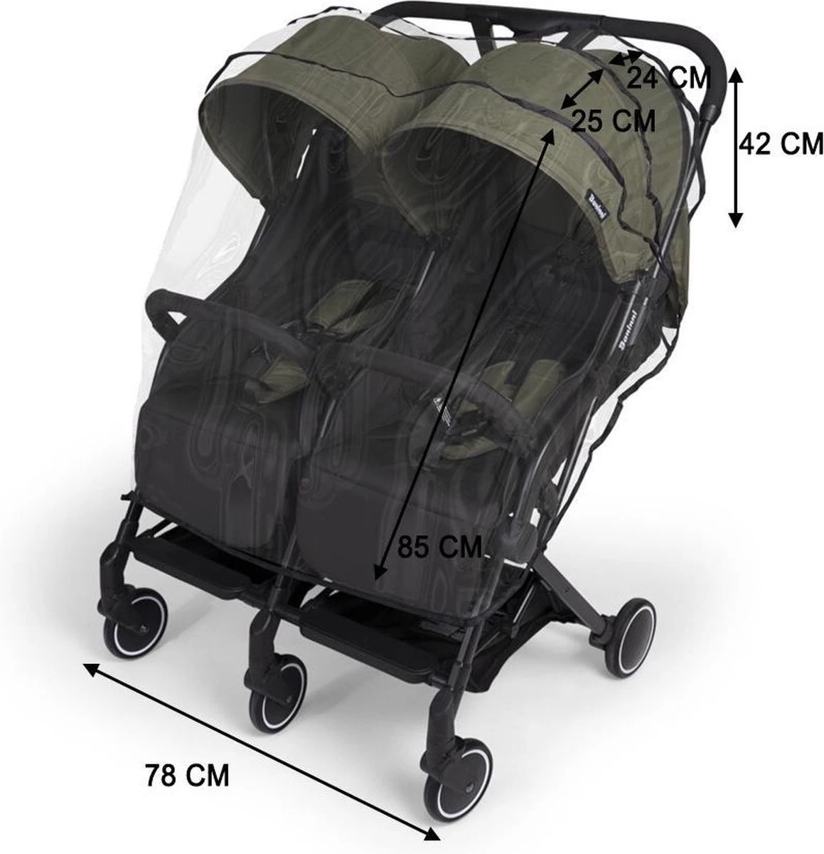 Bannini Duo Buggy Adige Regenhoes 2 Bannini Duo Buggy Adige Regenhoes - Afbeelding 2