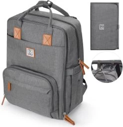 Brisby Slijtvaste Luiertas – Verzorgingstas – Met Buggymontage -Donkergrijs