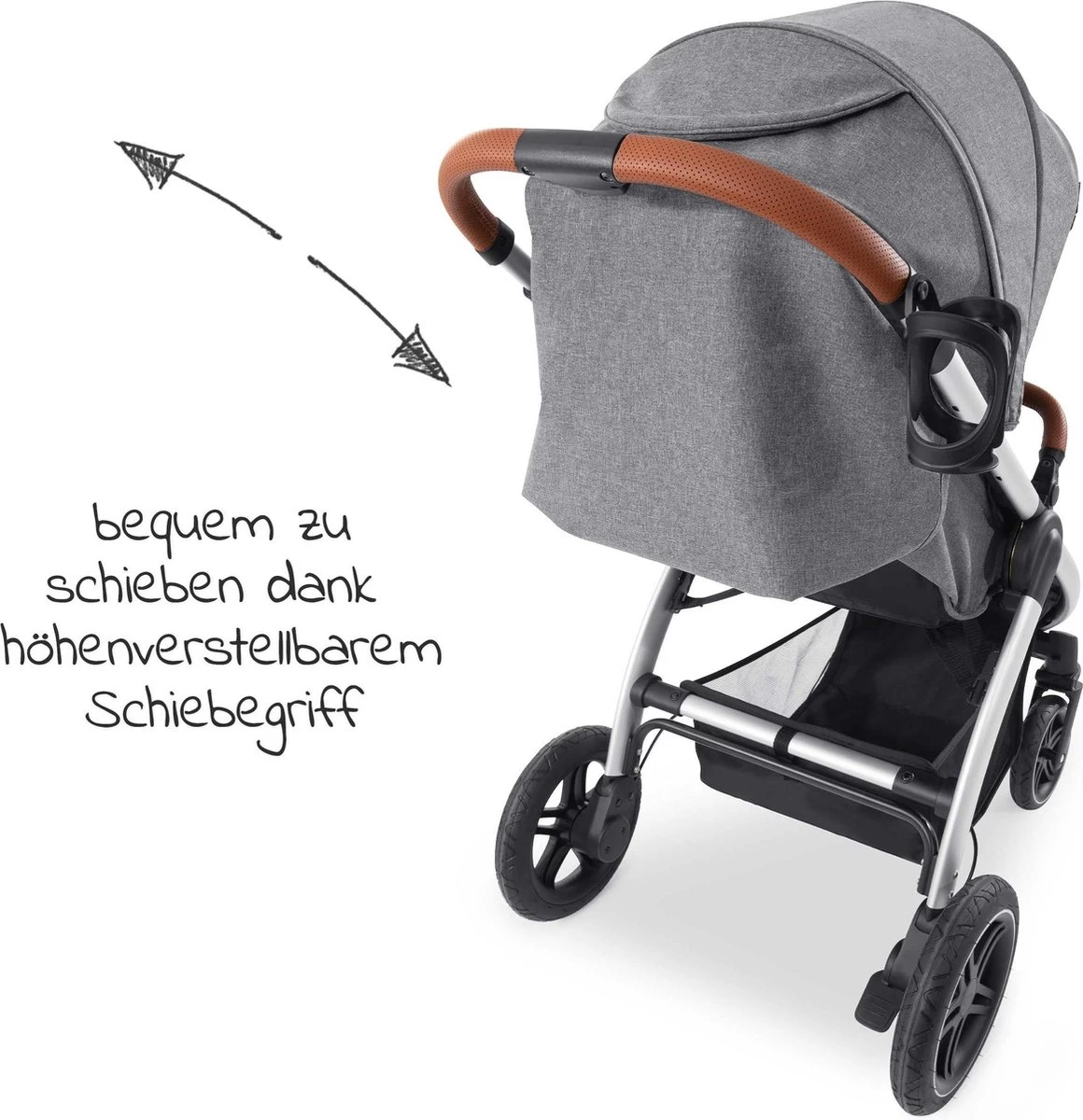 Hauck UpTown Buggy - Met één Hand Opvouwbaar - Grijs 3 Hauck UpTown Buggy - Met één Hand Opvouwbaar - Grijs - Afbeelding 3