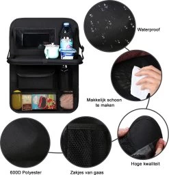 Auto Organizer Met Tablethouder - Autostoel Organizer Achterbank - Met Tablethouder - Auto Accessories - Zwart - 1 Stuk - Cadeautje -Kinderwagens Winkel 1160x1200