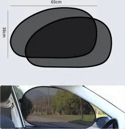 Zonnescherm Auto Baby - Zonwering Auto Met Zuignappen - Zonnescherm Auto Zwart - Auto Accessoires - Auto Accessories - 65x38 Centimeter - 2 Stuks - Cadeautje -Kinderwagens Winkel 1162x1200