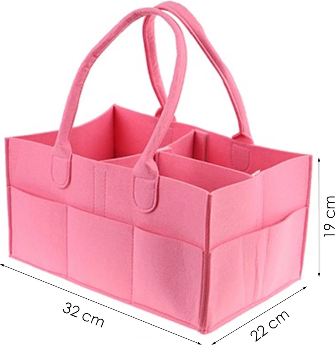 Merkloos Luiertas Vilt - Roze - Vilt - 32 X 22 X 19 Cm - Luier Organizer - Draagbare Organiser Met Handige Vakken - Verzorgingstas 3 Merkloos Luiertas Vilt - Roze - Vilt - 32 X 22 X 19 Cm - Luier Organizer - Draagbare Organiser Met Handige Vakken - Verzorgingstas - Afbeelding 3
