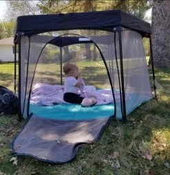 Deryan Draagbare Kinderbox - Zwart - Vaste Matrasbodem - Reisbox - Campingbedje -Kinderwagens Winkel 1167x1200 1