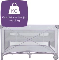 Prénatal Luxe Campingbedje Met Bodemverhoger - Inklapbaar Baby Campingbed - Reisbedje Met Wieltjes En Kruipluik - Inclusief Bodemmatras - 120 X 60 Cm - Grijs -Kinderwagens Winkel 1174x1200 6