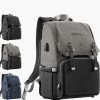 BEARTOP Grote Luiertas Elegant | Inclusief Verschoningsmatje | Grijs | Mama Tas Met Veel Opbergruimte & Vakken | Met Nat & Geïsoleerd Compartiment