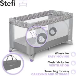 Lionelo Stefi - Campingbedje - 125x65cm - Tot 15kg - Transporttas -Kinderwagens Winkel 1188x1200 15