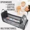Merkloos LaGloss® Luiertas Rugtas Reiswieg Opvouwbaar GRIJS - Multifunctionele 2-in-1 Babytas - Travel Camping Reisbed Rugzak - Baby Bed Wieg Tas - Grijs