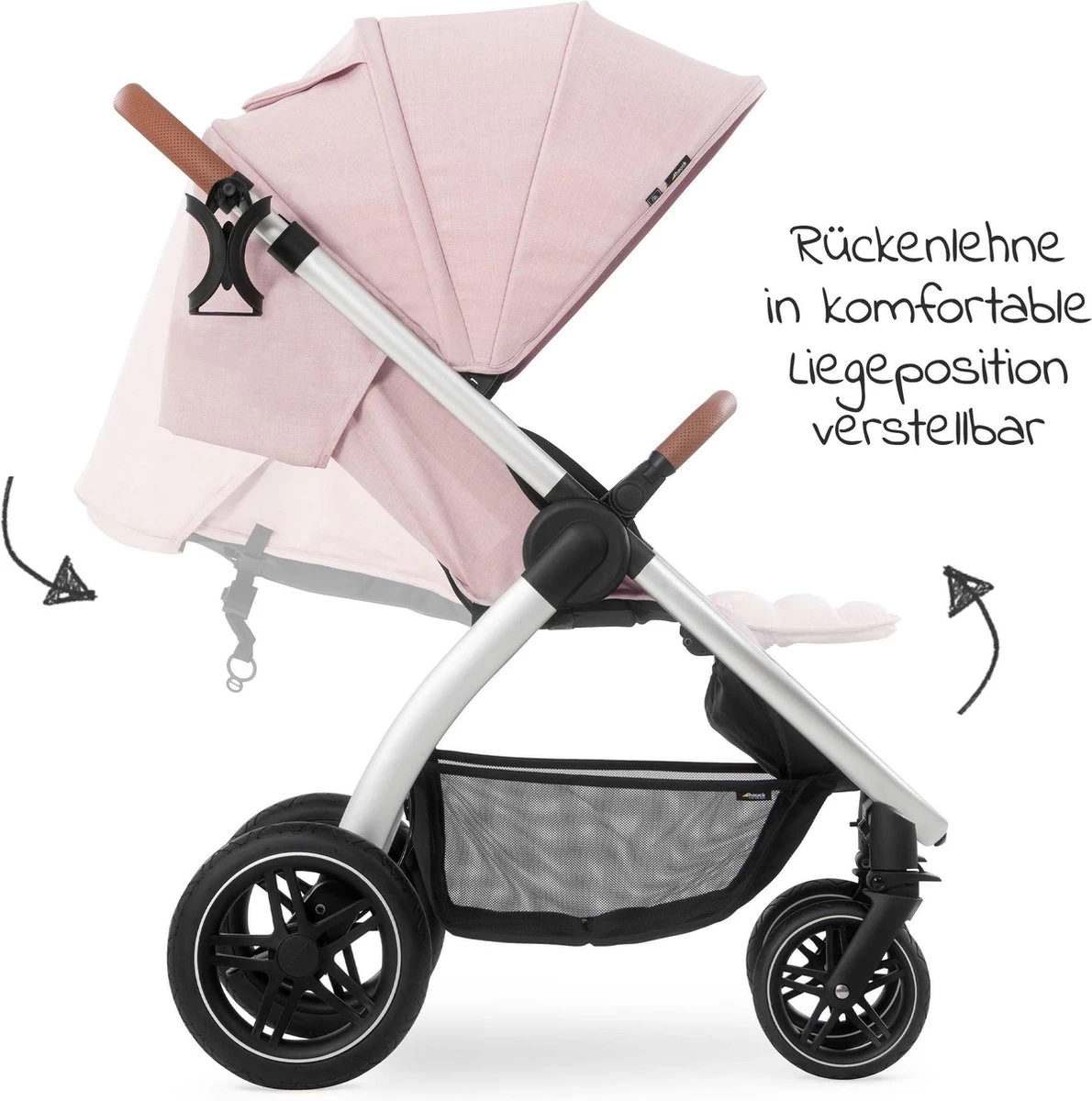 Hauck UpTown Buggy - Met één Hand Opvouwbaar - Roze 5 Hauck UpTown Buggy - Met één Hand Opvouwbaar - Roze - Afbeelding 5