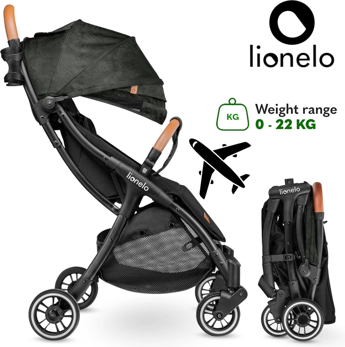 Lionelo Buggy Julie One - Kinderwagen Premium - Automatisch Opvouwen - Wandelwagen Tot 22 Kg - Comfortabele Zitje