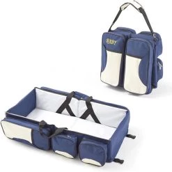 Merkloos Decopatent® Baby Bed - Luiertas - Reisbedje Voor Baby’s En Kleuters - Opvouwbare Reiswieg - Reisbed Met Matras - Reistas - Blauw -Kinderwagens Winkel 1198x1200 15