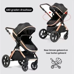 Merkloos BrightWise Luxe Kinderwagen 3 In 1 Van Voldoet Aan Alle Europese Veiligheidscertificaten - Wandelwagen - Kinderwagen 3-in-1 Incl Autostoel - Kinderwagen Maxi Cosi – Buggy 3 In 1 - Newborn - Zwart -Kinderwagens Winkel 1198x1200 29