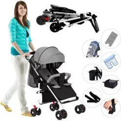 Child Supplies Buggy - Inklapbare Buggy - Baby Stroller - 3 In 1 - Kinderwagen - Grijs -Kinderwagens Winkel 1198x1200 5
