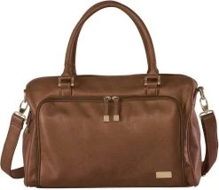 Grote Luiertas Double Zip Satchel Chestnut Redwood - Kunstleer - 42 Cm Breed -Kinderwagens Winkel 1200x1039 1