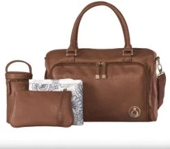 Grote Luiertas Double Zip Satchel Chestnut Redwood - Kunstleer - 42 Cm Breed -Kinderwagens Winkel 1200x1056 3