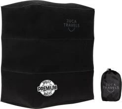 Juca Travels - Vliegtuigbedje - Voetkussen Opblaasbaar - Voetensteun - Voetenbankje - 3 Hoogte Standen - Reiskussen