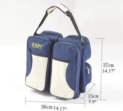 Merkloos Decopatent® Baby Bed - Luiertas - Reisbedje Voor Baby’s En Kleuters - Opvouwbare Reiswieg - Reisbed Met Matras - Reistas - Blauw -Kinderwagens Winkel 1200x1087 1