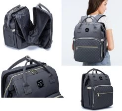 Luiertas - Multifuctioneel Luiertas 3 In 1 - Met Babybedje - Met Verschoningsmatje - Grijs - Met Usb - Met Verdikt Matras -Kinderwagens Winkel 1200x1090 5