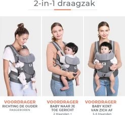 Deryan Meinkind Draagzak - Ergonomische Draagzak Vanaf Geboorte - Antraciet -Kinderwagens Winkel 1200x1110 1