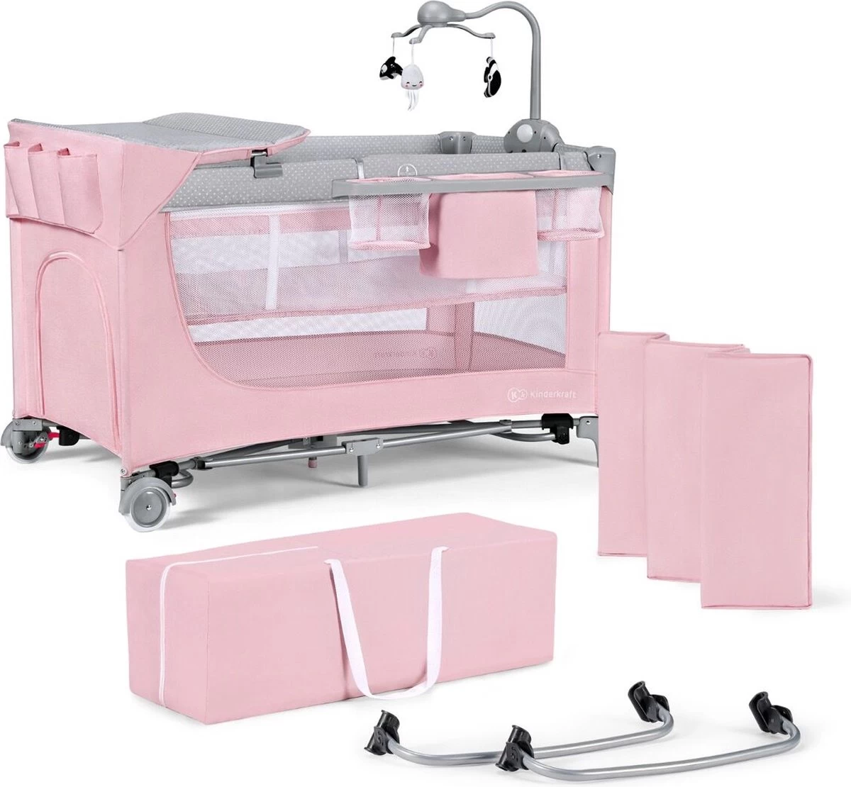 Kinderkraft Campingbed - Leody Met Accessoires - Roze 11 Kinderkraft Campingbed - Leody Met Accessoires - Roze - Afbeelding 11