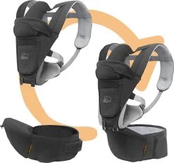 Deryan Pack Luxe Ergonomische Draagzak Babydrager + Opbergvakjes Grijs -Kinderwagens Winkel 1200x1120 6