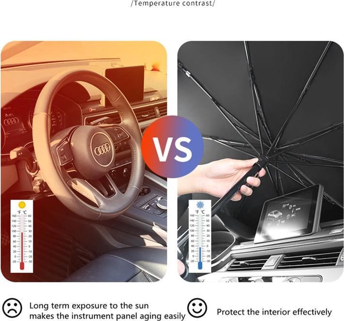 TDR - Zonnescherm / Autoparaplu - Binnenkant Voorruit Auto - Opvouwbaar - Hitte En UV Bescherming - 122 X 65 Cm 13 TDR - Zonnescherm / Autoparaplu - Binnenkant Voorruit Auto - Opvouwbaar - Hitte En UV Bescherming - 122 X 65 Cm - Afbeelding 13