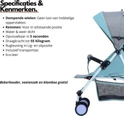 Child Supplies Buggy - Inklapbare Buggy - Baby Stroller - 3 In 1 - Kinderwagen - Roze -Kinderwagens Winkel 1200x1127 4